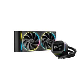 DEEPCOOL CPU Water Cooler - LM240 (max 36.07dB; max. 112,52 m3/h; 2x12cm, LED kijelző, fekete) DEEPCOOL_LM240 small