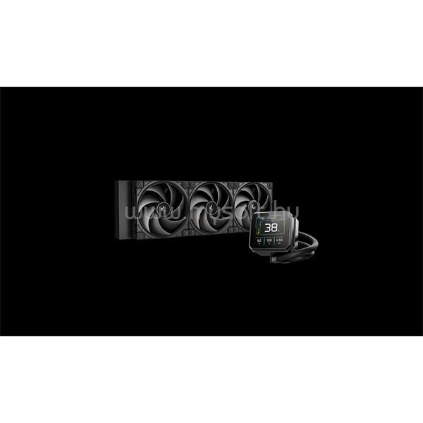 DEEPCOOL CPU Water Cooler - SPARTACUS 360 (max 32,23dB; max. 135,73 m3/h; 3x12cm, LED kijelző, fekete)