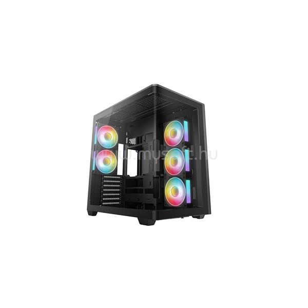 DEEPCOOL Ház ATX CG590U 5F, Tápegység nélkül, fekete, Üvegfalú