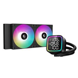 DEEPCOOL LD240 CPU vízhűtés (max 21dB; max. 122,39 m3/h; 2x12cm, LED kijelző, fekete) DEEPCOOL_R-LD240-BKMSN-G-1 small