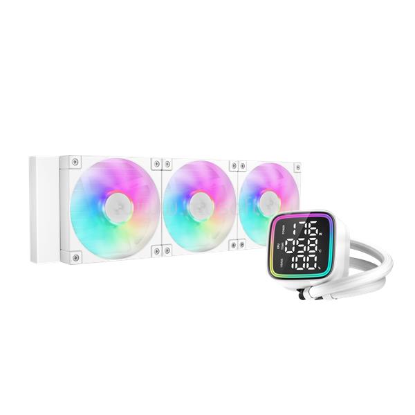 DEEPCOOL LD360 WH CPU vízhűtés (max 21dB; max. 122,39 m3/h; 3x12cm, LED kijelző, fehér)