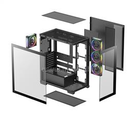 DEEPCOOL Számítógépház - CG580 4F V2 (fekete, ablakos, 4x12cm A-RGB, BTF, ATX, 2xUSB3.0, 1xUSB2.0) DEEPCOOL_R-CG580-BKADA4-G-2 small