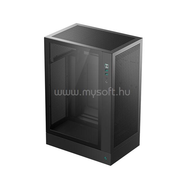 DEEPCOOL Számítógépház - CH170 PLUS (Micro-ATX/Mini-ITX, 2xUSB3.0, Type-C, fekete)