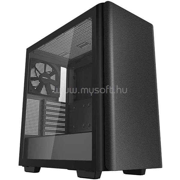 DEEPCOOL Számítógépház - CK500  (fekete, ablakos, 3x12cm ventilátor, Mini-ITX / Mico-ATX / ATX / E-ATX, 2xUSB3.0 )