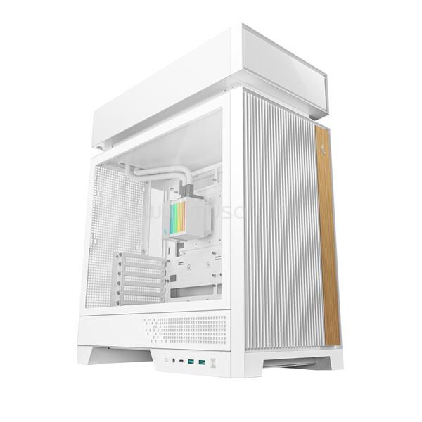 DEEPCOOL Számítógépház - CL6600 WH (fehér, 1x360cm, 2x120mm A-RGB, ATX, 2xUSB3.0, 1xUSB-C)