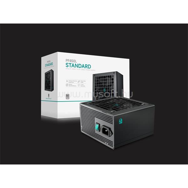 DEEPCOOL Tápegység 450W - Gamerstorm PF450L (80 Plus, ATX2.31, Aktív PFC, 12cm )