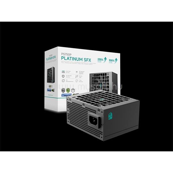 DEEPCOOL Tápegység 750W - Gamerstorm PS750P (80 Plus Platinum, SFX, ATX3.1, Aktív PFC, 12cm)