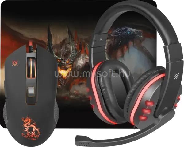 DEFENDER Gaming combo egér+egérpad+fejhallgató DEVOURER MHP-006