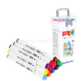 DELI Color Emotion 12 darabos kétvégű alkoholos sketch marker készlet DEL70803-12 small