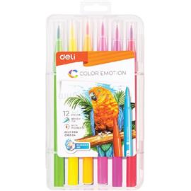 DELI Color Emotion 12db-os vegyes színű ecsetfilc készlet DEC10304 small