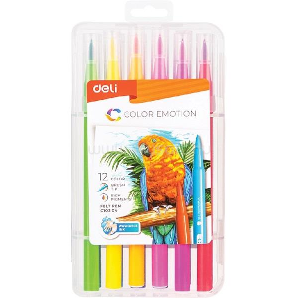 DELI Color Emotion 12db-os vegyes színű ecsetfilc készlet