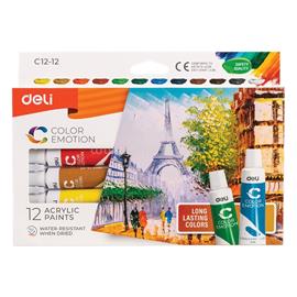 DELI Color Emotion 12ml 12db/csomag akrilfestékkészlet DEC12-12 small