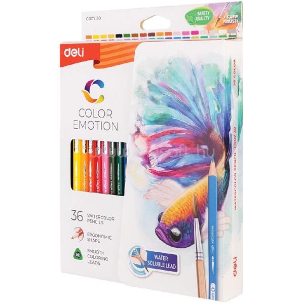 DELI Color Emotion papírdobozos 36 db-os akvarellceruza készlet
