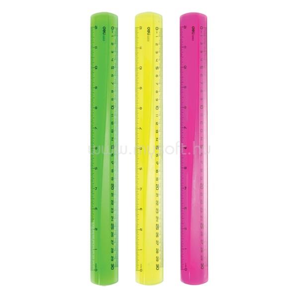 DELI Pioneer 30cm-es neon színes vonalzó