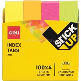DELI Stick Up 50x12 mm 4x100 lap neon papír jelölőcímke DEA11102 small