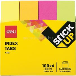 DELI Stick Up 76x19 mm 4x100 lap neon papír jelölőcímke DEA11202 small