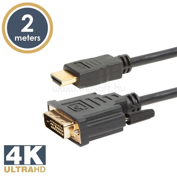 DELIGHT 2m 4K DVI-D - HDMI kábel