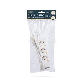 DELIGHT ELOSZTÓ 3-AS, 1,5 M  2 X USB-VEL DELIGHT_20201U small
