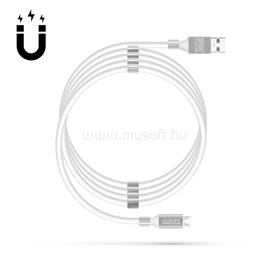 DELIGHT kábel - MicroUSB mágneses adat és töltőkábel, 2A, 1,2m, fehér DELIGHT_55446M-WH small
