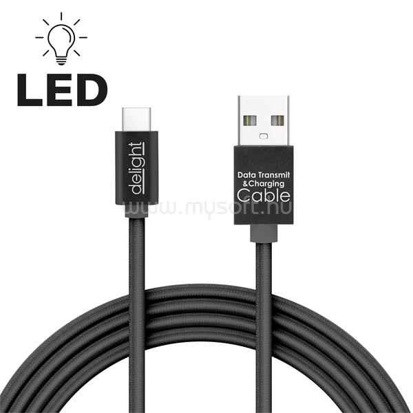 DELIGHT DELIGHT_55442C-BK USB Type-C töltőkábel 1m (fekete)
