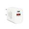 DELIGHT Telefon töltő  - 1db Type-C + 1db USB PD20W gyorstöltéssel, Fehér DELIGHT_55041WH small