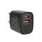 DELIGHT Telefon töltő  - 1db Type-C + 1db USB PD20W gyorstöltéssel, Fekete DELIGHT_55041BK small