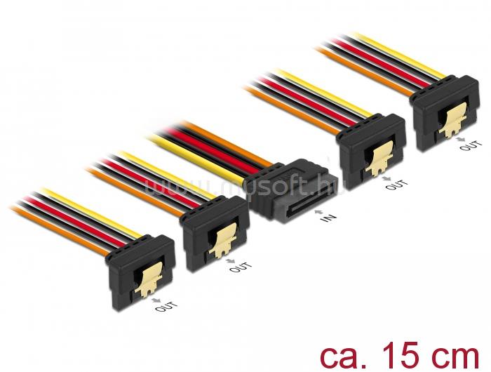 DELOCK 15 pin-es SATA kábel bemeneti zár funkcióval > 15 pin-es SATA tápcsatlakozó