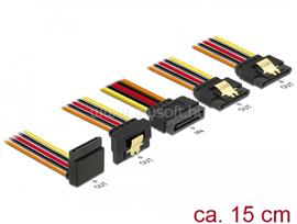 DELOCK 15 pin-es SATA kábel bemeneti zár funkcióval > 15 pin-es SATA tápcsatlakozó kimeneti 2 x DL60147 small