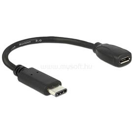 DELOCK 15cm USB Type-C 2.0 apa - USB 2.0 micro-B típusú anya fekete adatkábel DL65578 small