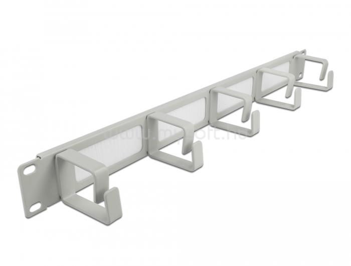 DELOCK 19" kábelrendező fésűs panel, 5 hurokkal 1U (szürke)
