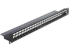 DELOCK 19"-s 24 portos Keystone patch panel tehermentesítővel DL43277 small