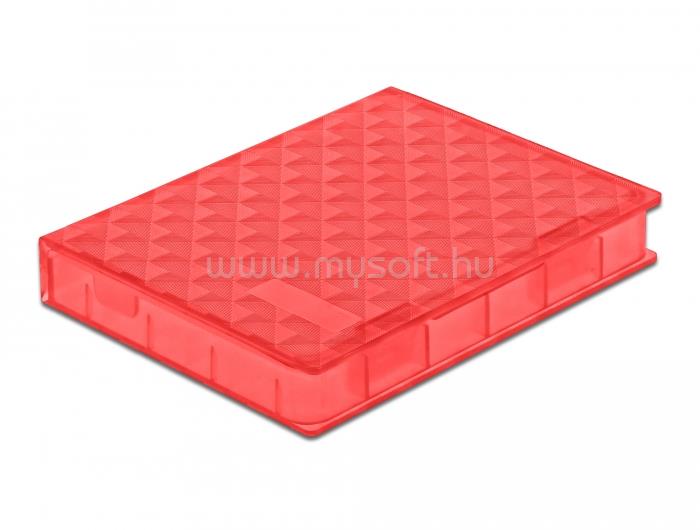 DELOCK 2.5  HDD / SSD átlátszó védő (piros)