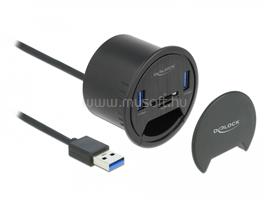 DELOCK 2 portos asztali hub 2 x SuperSpeed USB Type-A és kártyaolvasó SD és Micro számára DL64152 small