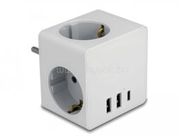 DELOCK 3-oldalú multi-csatlakozó kocka gyerekzárral és USB töltőfelülettel (fehér) DL11496 small