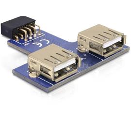 DELOCK 41824 USB 9tűs 2,54mm anya > 2xUSB 2.0 anya header adapter DL41824 small