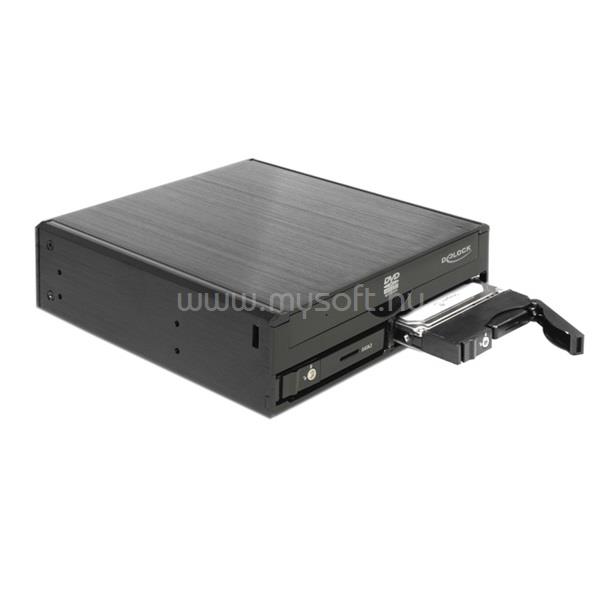 DELOCK 47230 1x keskeny kivitelű 5.25" meghajtó + 2x 2.5" SATA tárhely mobil 5.25" beépítő keret