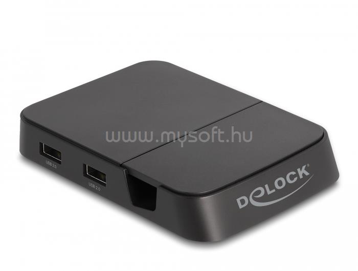 DELOCK 4K okostelefon dokkoló állomás beépített tartóval - HDMI / USB / Hub / SD / Micro-SD Android és Windows eszközökhöz