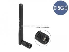 DELOCK 5G 3,3 - 5,0 GHz antenna SMA apa -1,0 - 4,5 dBi 10,9 cm hosszú kétirányú billenő csatlakozáss DL12711 small