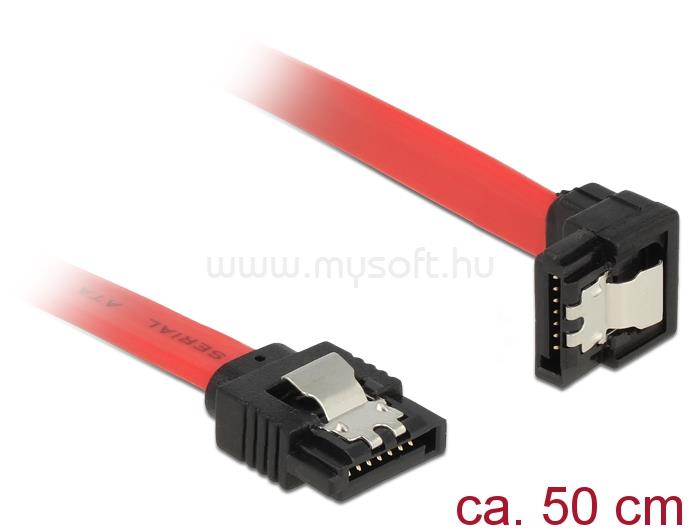 DELOCK 6 Gb/s sebességet biztosító SATA-kábel egyenes csatlakozódugóval > lefelé néző SATA-csatlakozó