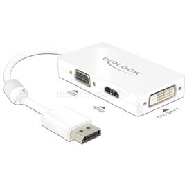 DELOCK 62655 Displayport 1.1 dugó > VGA / HDMI / DVI hüvely passzív fehér adapter DL62655 small