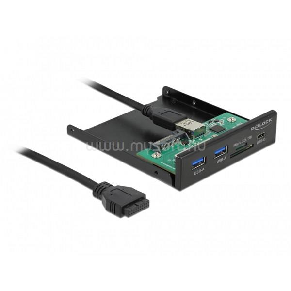 DELOCK 64058 1xUSB-C 3.2/2xUSB-A + SD/MicroSD 3,5" beépíthető kártyaolvasó