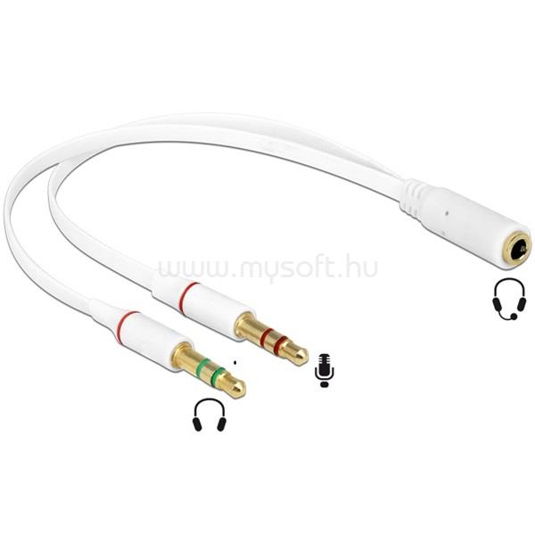 DELOCK 65585 1x 3.5 mm 4 tűs sztereo jack anya > 2x 3.5 mm 3tűs sztereo jack apa (iPhone) headset adapter