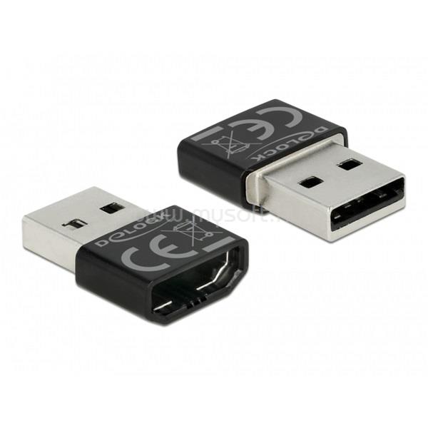 DELOCK 65680 HDMI-A anya > USB-A apa fekete adapter