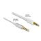 DELOCK 66072 4tűs 3,5mm Jack apa > anya 50cm fehér hosszabbító kábel DL66072 small
