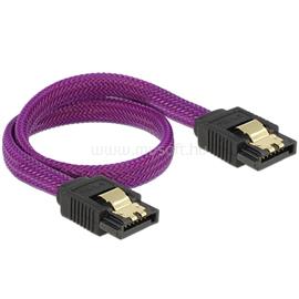 DELOCK 83690 6 Gb/s 30 cm egyenes/ egyenes (fémlappal) metál lila prémium SATA összekötő kábel DL83690 small