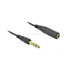 DELOCK 85938 2m sztereó jack 6,35mm 3 pin apa/anya fekete csavartkábel meghosszabbítás DL85938 small