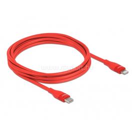 DELOCK 86635 2m USB-C - Lightning iPhone/iPad/iPod kompatibilis piros MFi adat- és töltőkábel DL86635 small