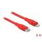 DELOCK 86635 2m USB-C - Lightning iPhone/iPad/iPod kompatibilis piros MFi adat- és töltőkábel DL86635 small