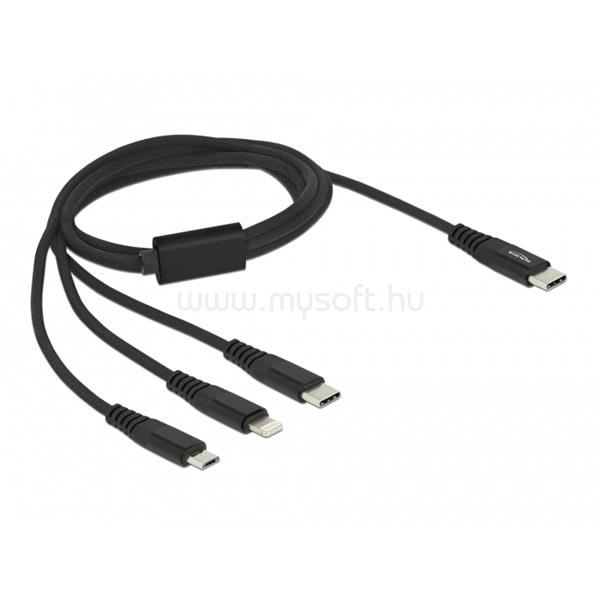 DELOCK 87149 1m 3 az 1-ben USB-C - Lightning/MicroUSB/USB-C töltő kábel