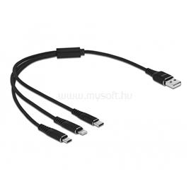 DELOCK 87152 30cm 3 az 1-ben USB-A - Lightning/MicroUSB/USB-C töltő kábel DL87152 small